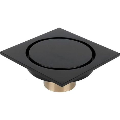 Siphon de Sol de Douche Carré, 10cm Salle de Bain Douche Sol Drain éGouttoir avec Couvercle Amovible Rond pour Cuisine HôTel Salle de Bain Accessoire (1/4)