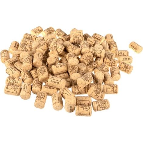Set di tappi di sughero decorati, per liquori, vino, succhi di frutta, 100 pezzi, 2,2 x 3,3 cm (1/5)