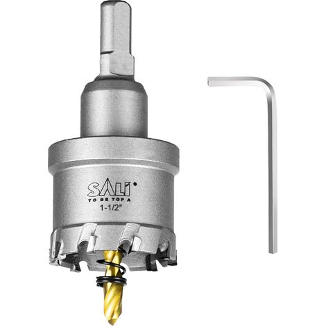 TCT Tungsten Carbide Hole Saw TCT Hole Saw with Titanium Coated Centering Drill Bit Ideal for Holes in Stainless Steel, Iron, Alloy, Wood, Plastic (1/5)