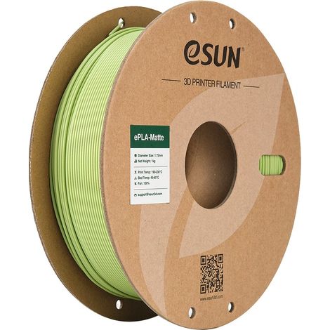 eSUN PLA-Matte Filament, 1.75mm, 1000g (Paper Spool) eSUN PLA-Matte Filament 1.75mm 1000g Matcha Green