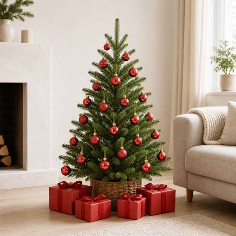 vidaXL Juego de bolas navideñas 150 uds. Rojo 3 cm Poliestireno (1/5)