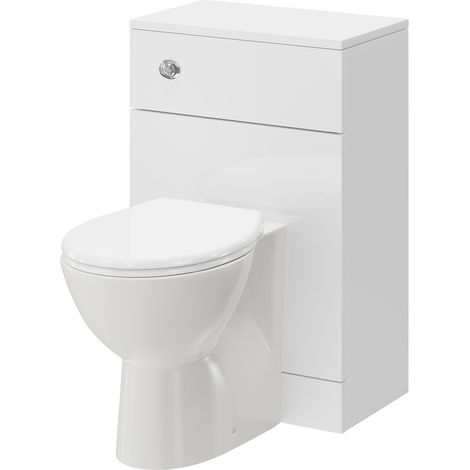 Wholesale Domestic Alexander James Gloss White 500mm Toilet Unit and Back To Wall Toilet Pan with Soft Close Toilet Seat (1/5)
