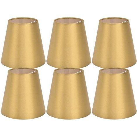 6 pièces E14 abat-jour tissu abat-jour lampe de Table plafonnier abat-jour pour chambre salon or PX153 (1/4)