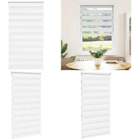 vidaXL Zebrarollo Weiß 80x150 cm Stoffbreite 75,9 cm Polyester (1/5)