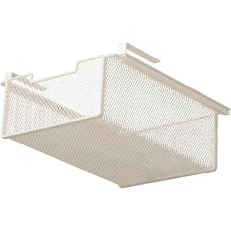 Organisateur de Sous-Vêtements Sous étagère, Organisateur de Rangement, Panier de Tiroir Coulissant Suspendu pour Armoires, Maille Métallique Panier de Rangement pour Cuisine, Penderies, Blanc (1/5)