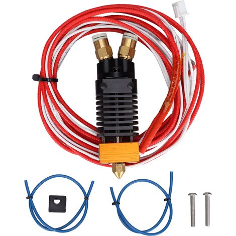 Kit accessoire imprimante 3D, buse métal 2-en-1, filament 1,75 mm, double couleur, dissipation thermique efficace, hotend complet (1/5)