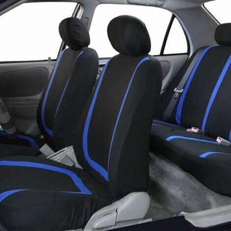 NALOOKAMIC Housse de Siege Voiture Universelle Ensemble de Housses Siège Auto Universel Housse de Sieges Auto Universel pour Conducteur et Passager Accessoires Tuning Interieur(Bleu)