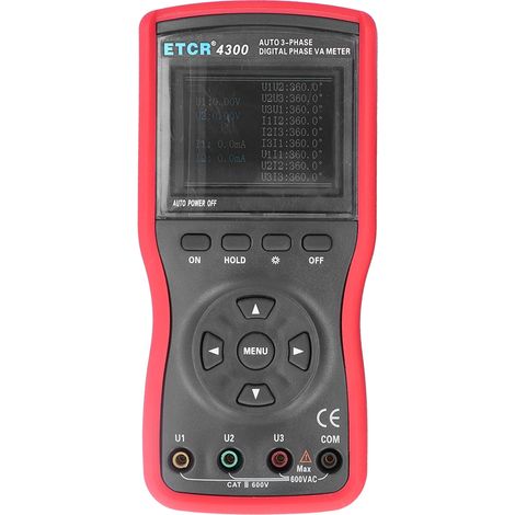 ETCR4300 : testeur de courant triphasé (voltampères par phase) pour le contrôle de l'ordre des phases (1/5)
