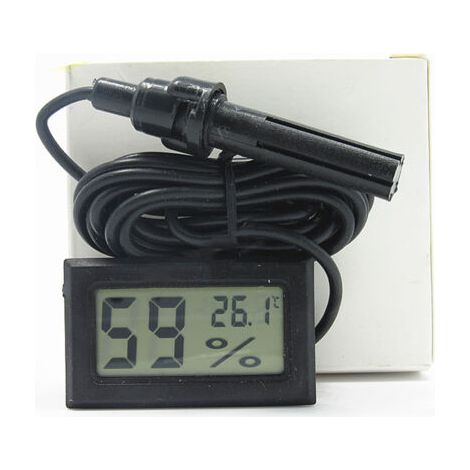 Termómetro higrómetro digital con sondas para la medición precisa de la temperatura y la humedad en interiores. (1/5)