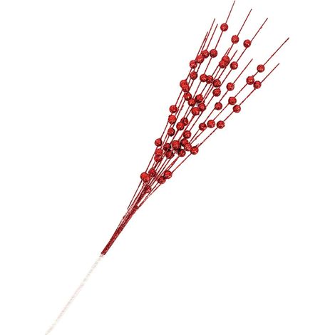 Rameau De Baies Artificielles - 50 Cm - Pour Décoration De Sapin De Noël, Couronne Ou Vase - Lot De 12 Branches (1/5)