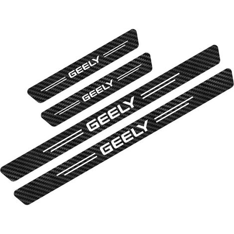 (Noir et blanc,pour GEELY) 4 autocollants de seuil de porte de voiture en fibre de carbone PVC anti-rayures pour GEELY GC6 GC9 EMGRAND EC7 EC8 CK ATLAS CK2 CK3 GT Accessoires auto (1/3)