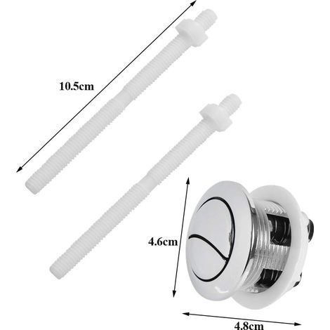 Set mit 2 universellen Druckknöpfen für WC-Spülkästen – 38 mm – Zweimengenspülung – Pop-up-Knopf – Standard-Zweimengenspülknopf (1/4)