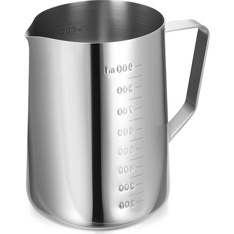 Verre Doseur en Acier Inoxydable 1L avec Graduation Fine, 1000ml Gobelet Doseur Cuisine en Métal pour bar, café, maison, cuisine, restaurant (1/5)