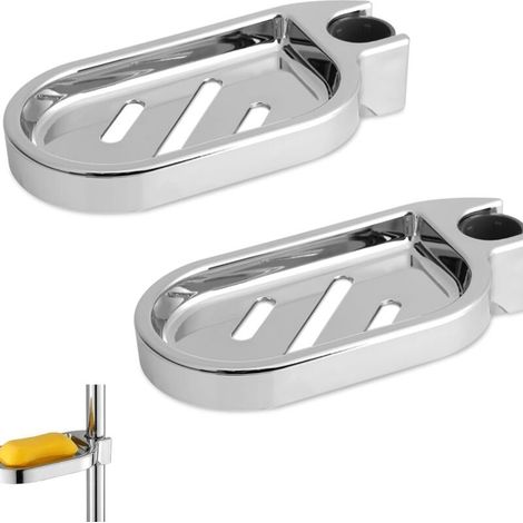 2-teilige Duschablage ohne Bohren: Verstellbare Seifenschale aus robustem ABS-Kunststoff