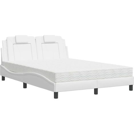 Maison Exclusive - Bett "Viana" mit Matratze Weiß 140x200 cm Kuns