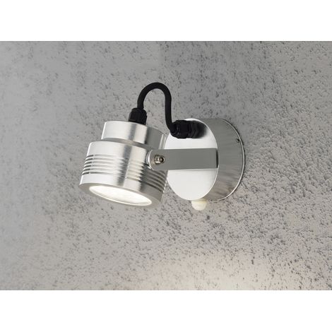 Massiver Aluminium Wandspot MONZA, Bewegungsmelder, schwenkbar, 480 Lm (1/5)