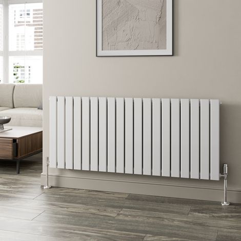 White Flat Panel Designer Radiator Vertical Horizontal 600 x 1440mm Single Panel