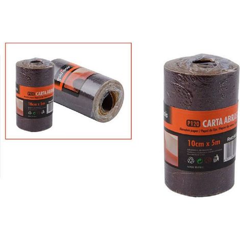 Trade Shop - 2 ROLLEN SCHLEIFPAPIER 5 METER KÖRNUNG P120 GLATT SCHLEIFEN -