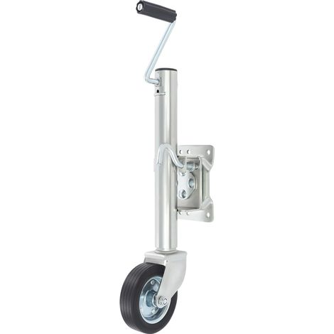 Roue jockey avec support de remorque automatique - Charge maximale : 544 kg - Avec supports de serrage - Pour remorque, caravane et remorque à chevaux (1/5)