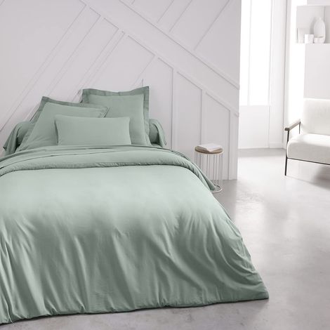 Housse de Couette 240X260 2 Personnes Coton Celadon (1/3)