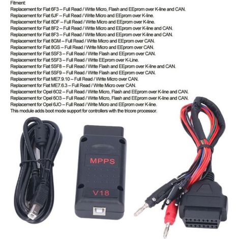 MPPS V18 ECU Chip Tuning Scanner Outil de Diagnostic de Voiture Voiture Chip Tuning Voiture Chip Tuning Scanner Remplacement pour. (1/5)