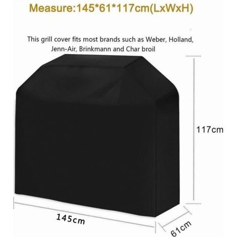 145X61X117CM - Outdoor BBQ Cover, Plancha Cover, Waterproof Barbecue Tarp, 190D