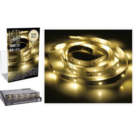 Tira de LED de luz blanca cálida “AX5-322610” a pilas 3xAA 1,5V (pilas no incluidas) 1m BASICS (1/2)