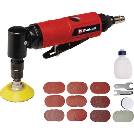 Einhell Meuleuse d’angle pneumatique TC-PA 50 (pression de service 6,3 bar, consommation d’air 113 l/min, plateau de ponçage Ø 50 mm, divers disques abrasifs inclus) (1/5)