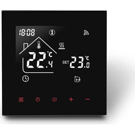 WiFi smart thermostat, suitable for gas boiler heating, room thermostat, programmable smart thermostat, graffiti smart thermostat, compatible with Google Assistant, 3A, (1/4)