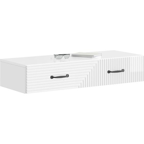Maison Exclusive - Tavolino da Parete Laterale Bianco Lucido 87,5 x 34,5 x 17 cm