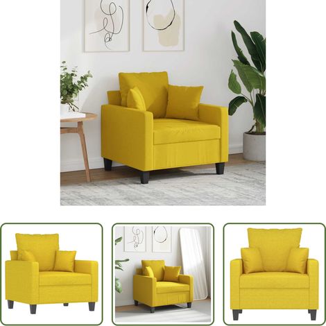 Sitzmöbel -  Sessel Hellgelb 60 cm Stoff