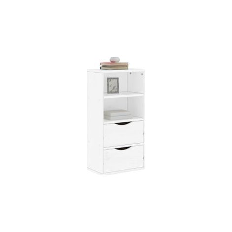 Armoire latérale tiroirs ODDA blanc 40x24x79 bois massif pin (1/5)