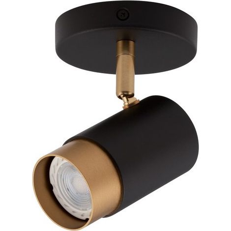 Merano Knoxville Spot simple Sandy noir, aluminium doré LED GU10 1x10W