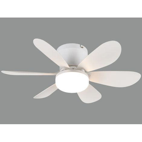 Plafonnier LED avec ventilateur – Couleur de lumière réglable 2700K à 6500K – 20W, 850lm, télécommande – Design moderne blanc mat – Trio Lighting