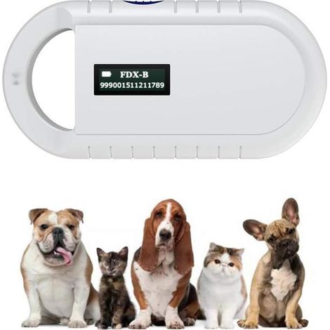 Lecteur De Puce Microchip Pour Chien Et Chat - Technologie RFID À Haute Sensibilité - Autonomie Batterie Lithium Intégrée - Stockage 128 Données - USB - 1 Pièce