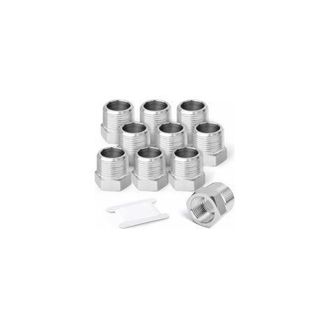 10 pcs 304 Douille hexagonale réductrice en acier inoxydable, 3/8" BSP mâle à 1/4" BSP femelle tuyau, réducteur d’adaptateur de raccord convertisseur