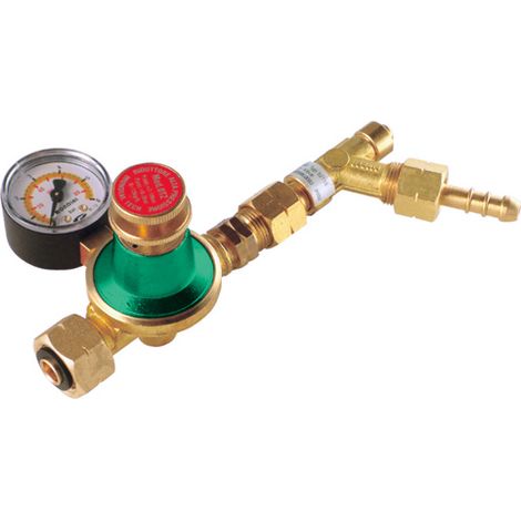 Regolatore alta pressione taratura variabile 12Kg/h 0-4 Bar con valvola di sicurezza di eccesso di flusso