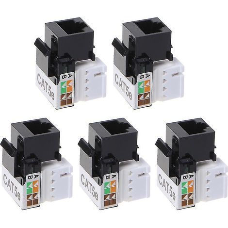 Module de connecteurs Ethernet Cat5e RJ45 Keystone pour plaque de brassage murale (1/4)