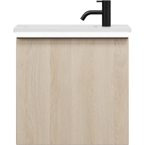 burgbad Eqio lavabo de fundición mineral con mueble bajo para