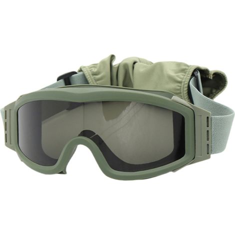 Lunettes de protection tactiques militaires, coupe-vent et anti-sable, lunettes tactiques, équipement CS outdoor, lunettes de tir, vertes (1/5)