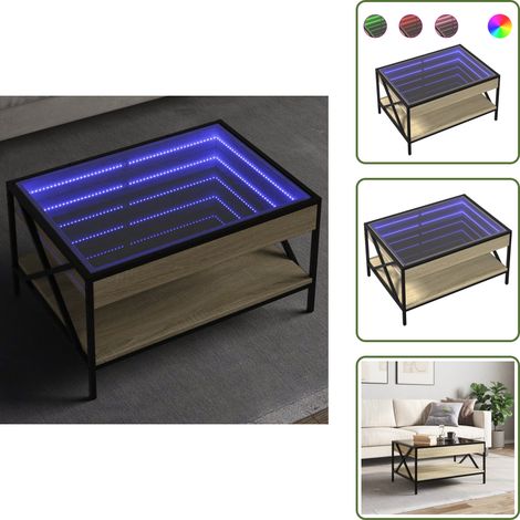 vidaXL Couchtisch mit Infinity-LED Sonoma-Eiche 70x50x38 cm (1/5)
