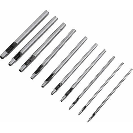 Set mit 10 Lochern (0,5-5 mm) für Gürtel, Werkzeuge zur Lederverarbeitung und kreative Hobbys. (1/5)