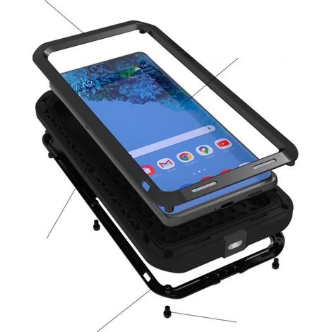 Love Mei Hülle für Samsung Galaxy S21 Ultra, gepanzert ohne Glas, Schwarz (1/5)