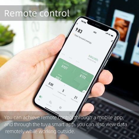 Tuya WiFi Smart Meter Switch mit automatischer Wiederverbindung, Digitalanzeige, Überlast-, Überspannungs- und Unterspannungsschutz, Strombegrenzungs-Leistungsschalter, Steuerung über mobile App, komp (1/5)