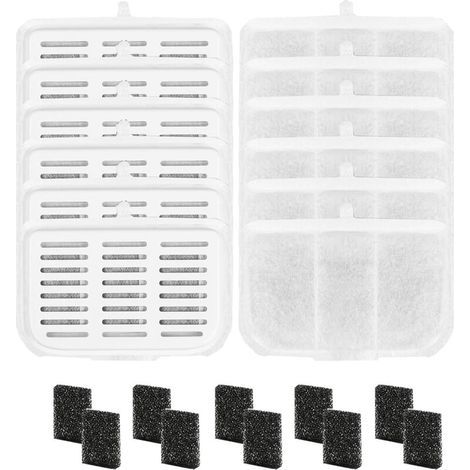 Lot de 22 filtres pour Petkit Max3 Pet Water Fountain, Le Charbon Actif Haute densité Peut filtrer Les odeurs et Les impuretés dans l'eau (12 filtres + 10 éponges) (1/5)