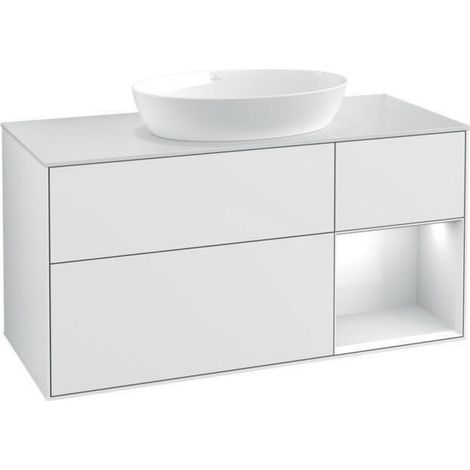 V&B Waschtischunterschrank FINION 1200x603x501mm Regal glos. wh glos. wh (1/4)