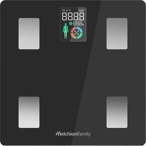 Melchioni AIR Bilancia Pesapersona in Vetro Temperato Smart Max 180kg (1/2)