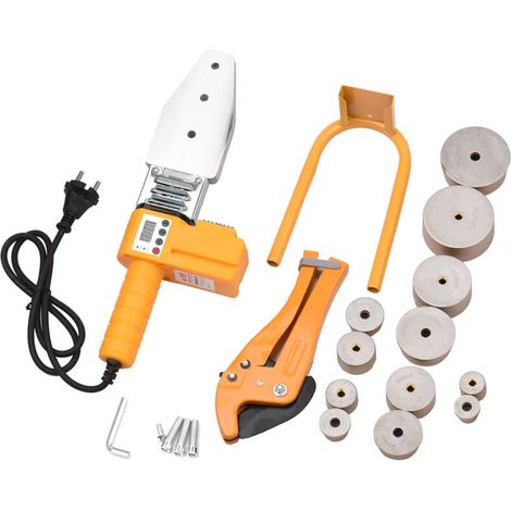 Machine de soudage de tuyaux en plastique 0-320 ℃ Soudeur de fusion numérique réglable avec dissipation de chaleur double 6 têtes de mat (1/4)