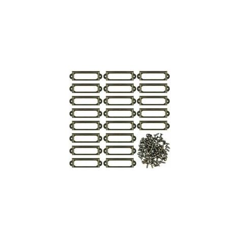 Porte-Étiquette Métal - 60 x 24 mm - Bronze Antique - Pour Tiroirs Et Étagères - Lot De 50 Pièces (1/5)