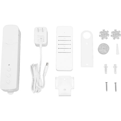 Store à chaîne motorisé WiFi commande vocale APP, rouleau intelligent pour rideau avec télécommande, prise US 100-240V (1/5)